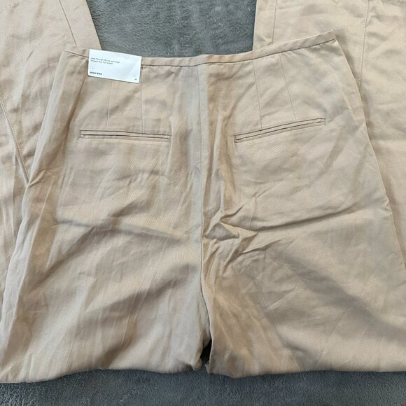 NWT Ann Taylor Linen Lyocell Wide Leg Khaki Pants Women's size 14 - Picture 8 of 8